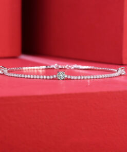 Bracciale Stella Sospesa con Moissanite centrale 4×4 mm