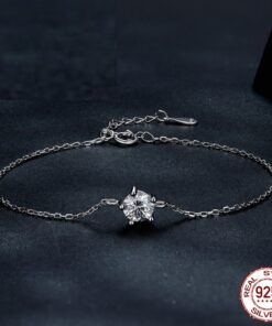 Bracciale Clair de Lune con Moissanite centrale e catena